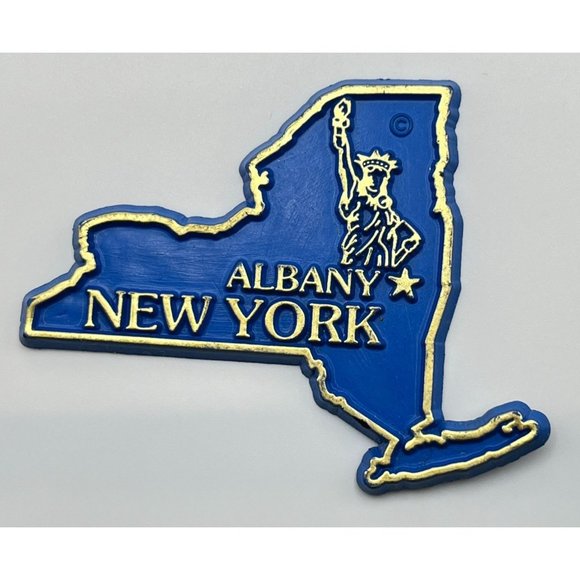 Albany New York State Outline Refrigerator Magnet Vintage Statue of Liberty - Picture 6 of 6